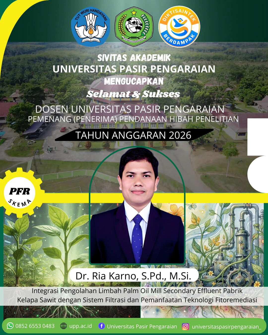Dosen Universitas Pasir Pengaraian Raih Hibah Penelitian Skema PFR Tahun Anggaran 2026